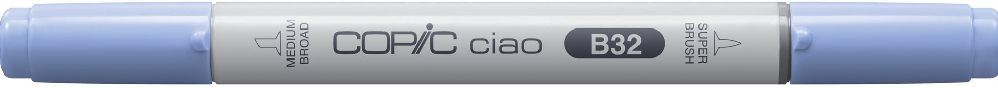 Copic Ciao Brush Pen, Doppelspitze – Kombi (Pinsel + mittelbreite Spitze), alkoholbasiert, B32 Hellblau