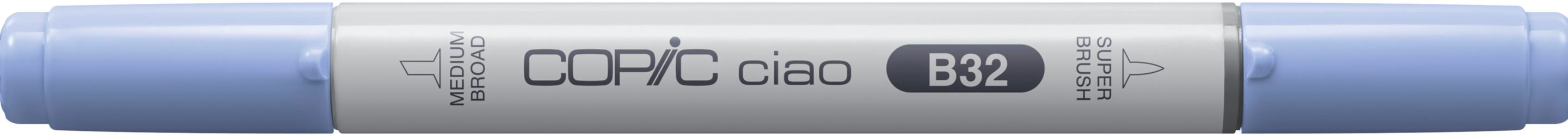 Copic Ciao Brush Pen, Doppelspitze – Kombi (Pinsel + mittelbreite Spitze), alkoholbasiert, B32 Hellblau