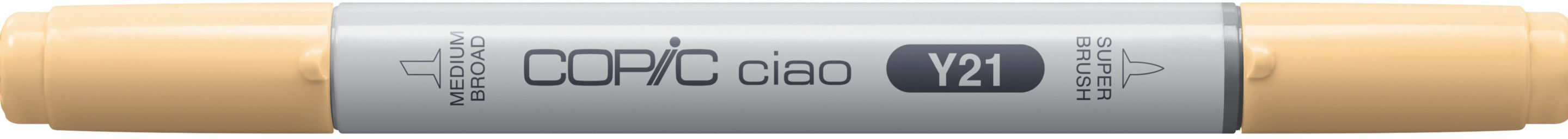 Copic Ciao Brush Pen, Doppelspitze – Kombi-Spitze, alkoholbasiert, Y21 Buttercup Yellow