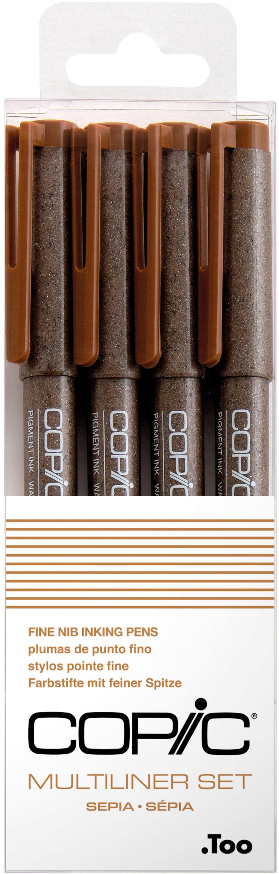 Copic Multiliner Fineliner Set – 0,05–0,5 mm, Sepia, wasserfest