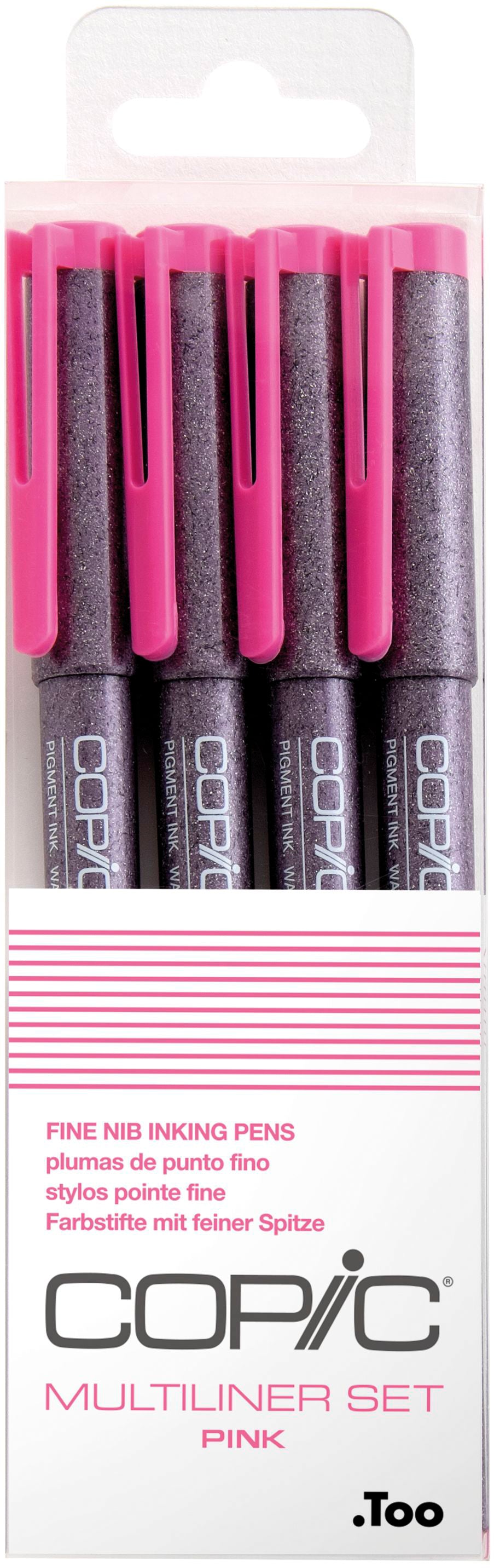 Copic Multiliner Fineliner Set – 0,05–0,5 mm, sortiert, pink, wasserfest