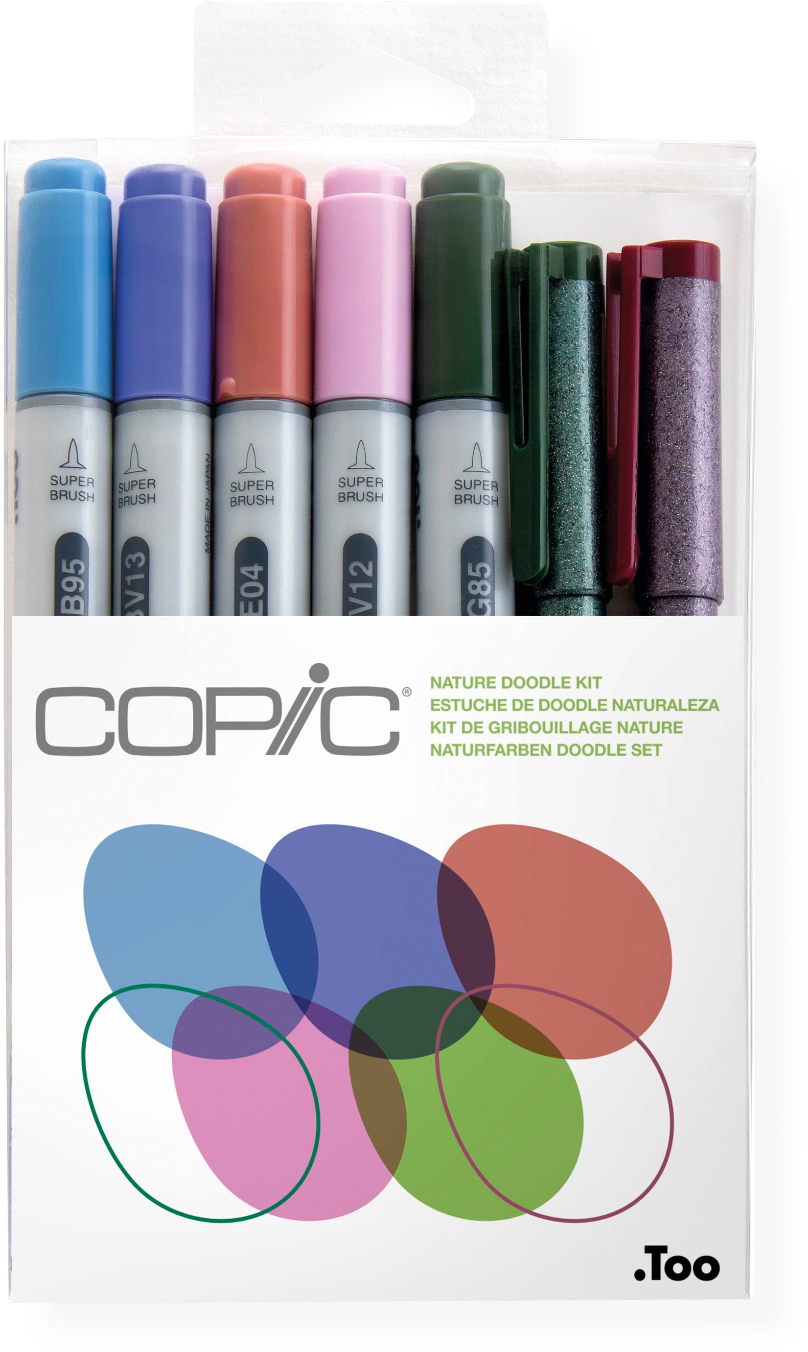 Copic Ciao Brush Pen Nature Doodle Kit – Pinselspitze, Multiliner 0,3 mm, alkoholbasiert, 7-teiliges Set