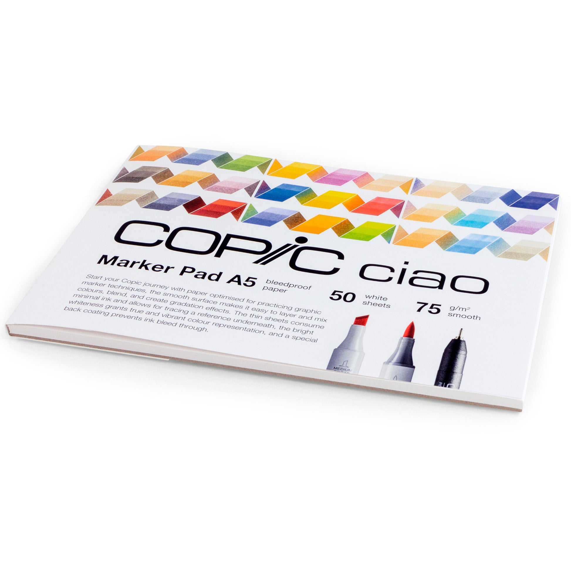 Copic Markerblock – A5, 75 g/m², weiss, glatt, 50 Blatt, für Marker auf Alkoholbasis