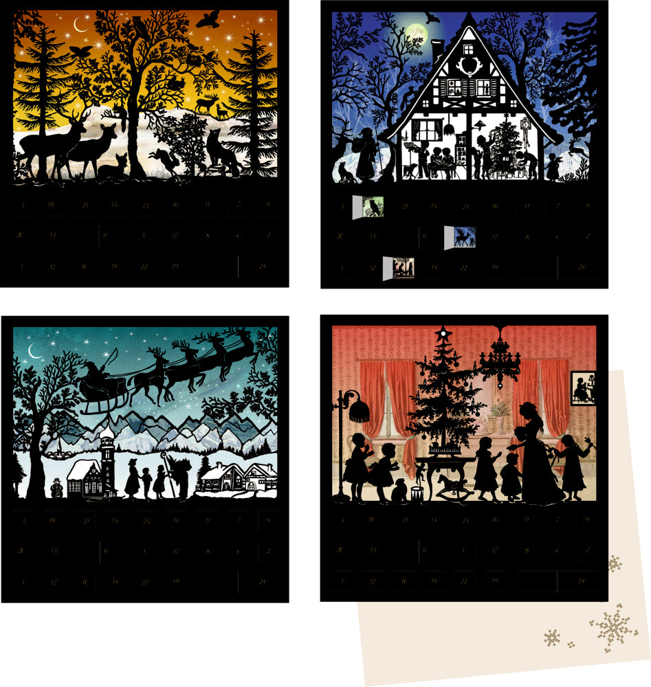 Coppenrath Weihnachtskarte – 173 × 177 mm, mit Couvert, Stille Nacht, Gold- und Silberfolie