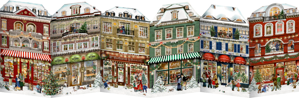 Coppenrath Weihnachtslädchen – Adventskalender-Leporello – 28,5 × 50,5 cm