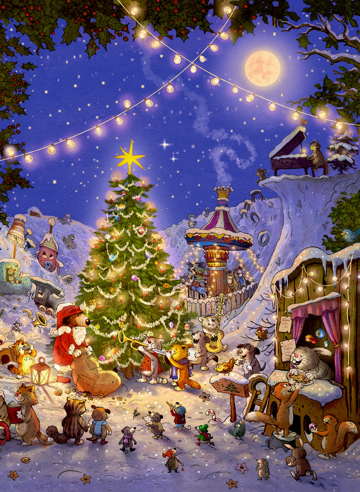 Coppenrath Adventskalender – Fröhliche Weihnacht überall – mit 24 Weihnachtsmelodien – 61 × 39 × 0,8 cm
