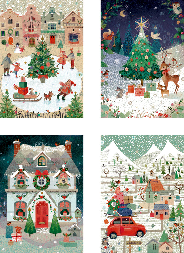 Coppenrath Weihnachtskarten – 165 × 230 mm, mit Couvert, Graspapier, Wunderbare Weihnachtswelt