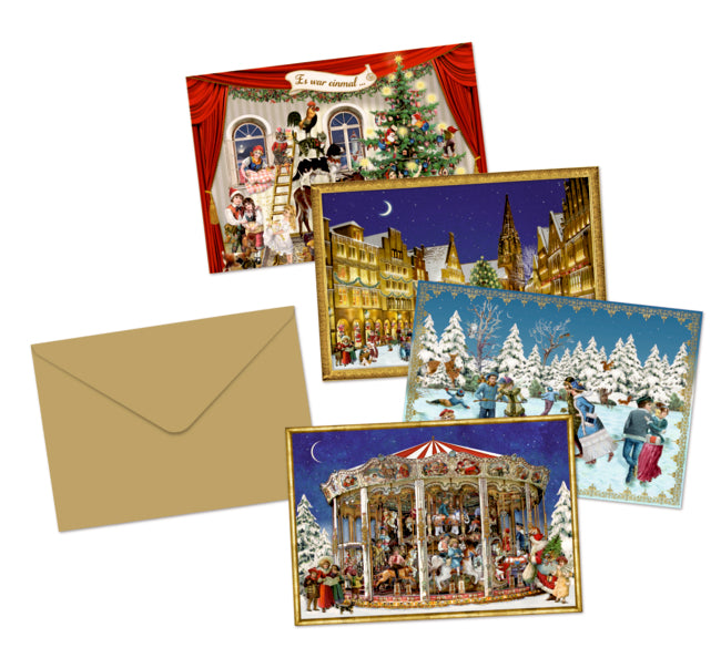 Coppenrath Weihnachtskarten – 120 × 180 mm, mit Couvert, Es weihnachtet sehr – 24 Stk