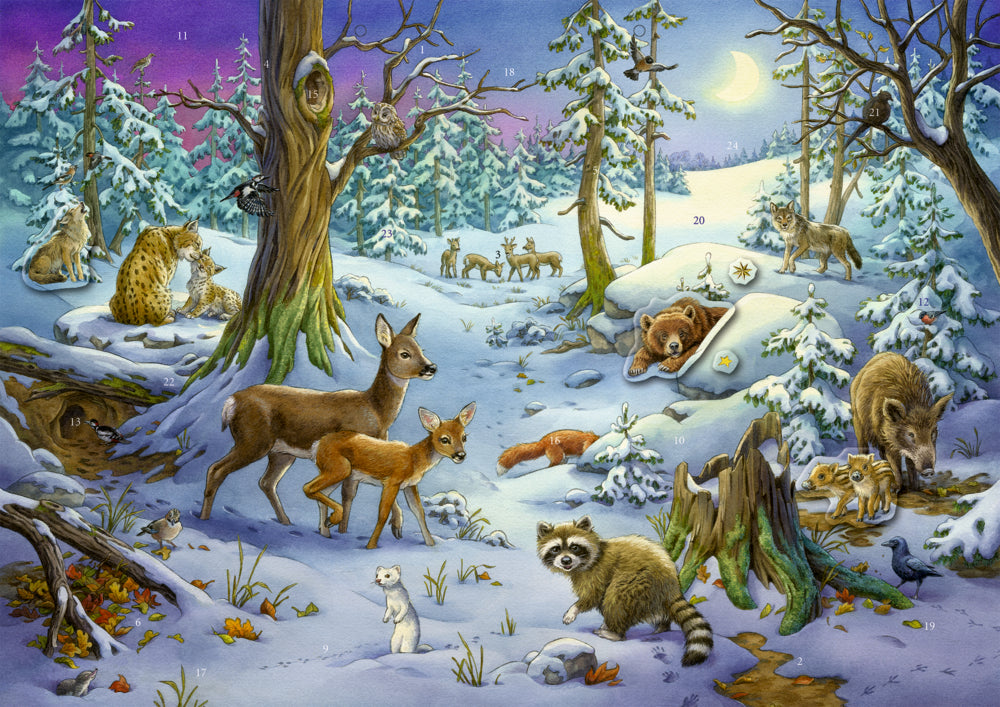 Coppenrath Sticker-Adventskalender Tiere im Winterwald – 1 Stickerblatt