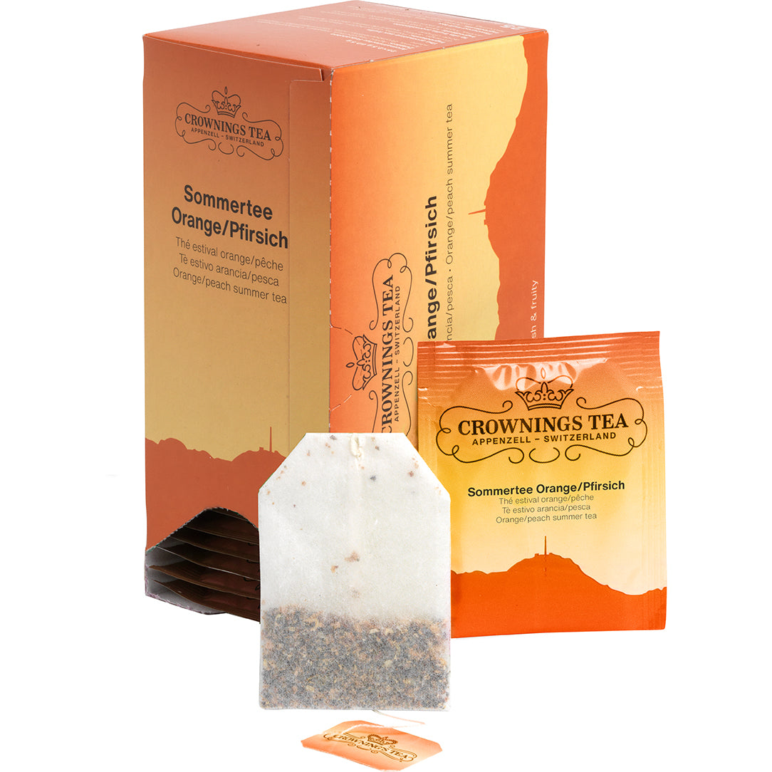 Crowning's Früchtetee Orange & Pfirsich – Teebeutel 25 Beutel