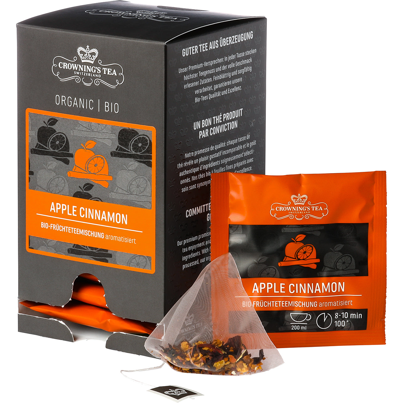 Crowning's Früchtetee Apfel & Zimt – Teebeutel 15 Beutel – Bio