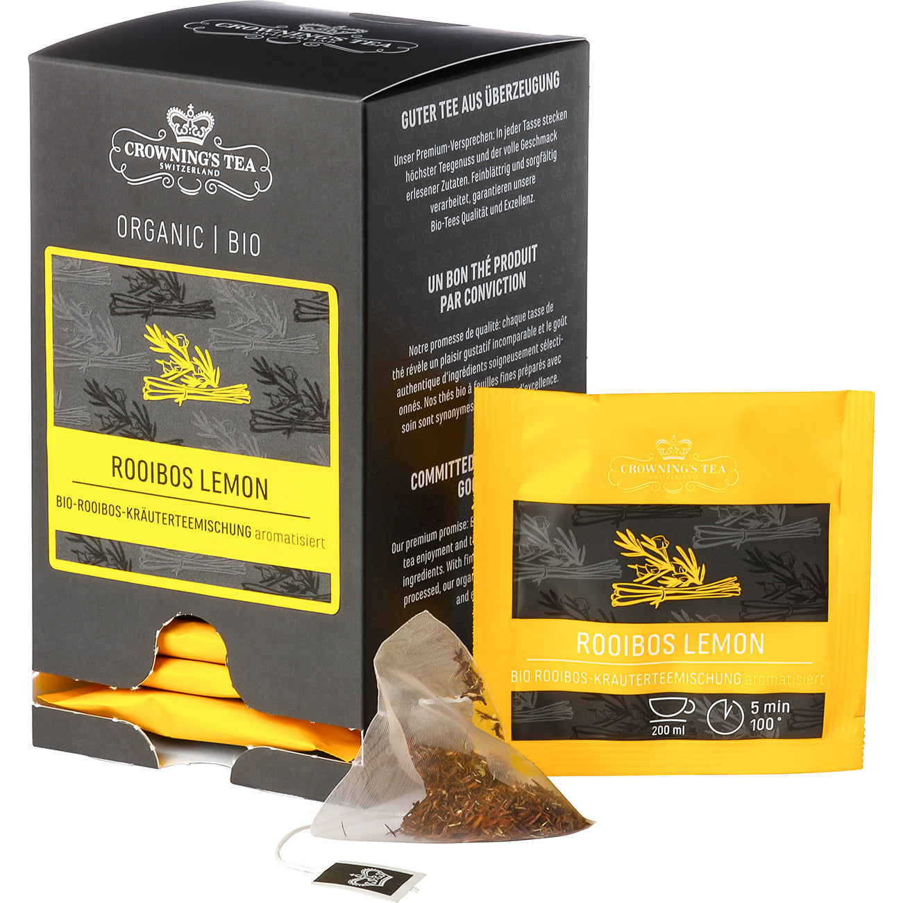 Crowning's Rooibos Zitrone – Teebeutel 15 Beutel – Bio