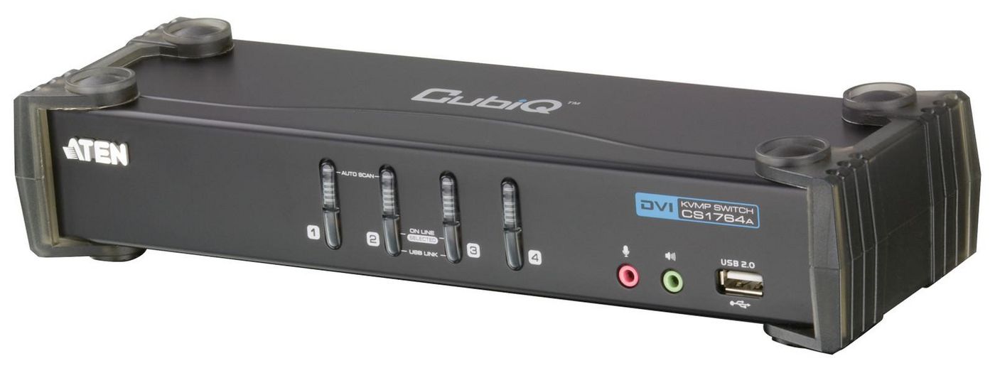 ATEN KVM-Switch 4-Port, DVI-I/USB 2.0/Audio, WUXGA (1920 × 1200)