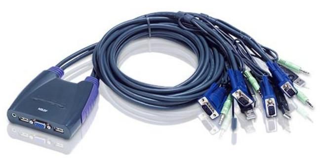 ATEN CS64US – KVM-Switch 4×1, USB 2.0/VGA/Audio, QXGA (2048 × 1536), DDC2B