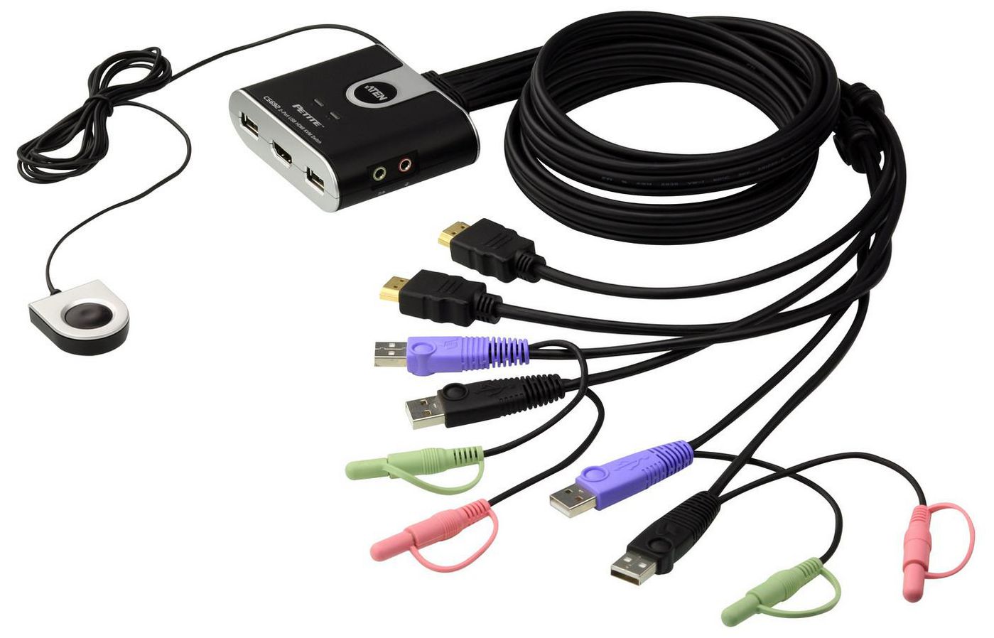 ATEN CS692 – 2-Port HDMI KVM-Switch – 1920 × 1200/60 Hz, USB 2.0-Hub, Audio