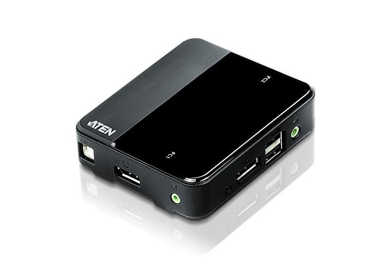 ATEN KVM-Switch 2×1, DisplayPort/USB 2.0/Audio, 4K (4096 × 2160)