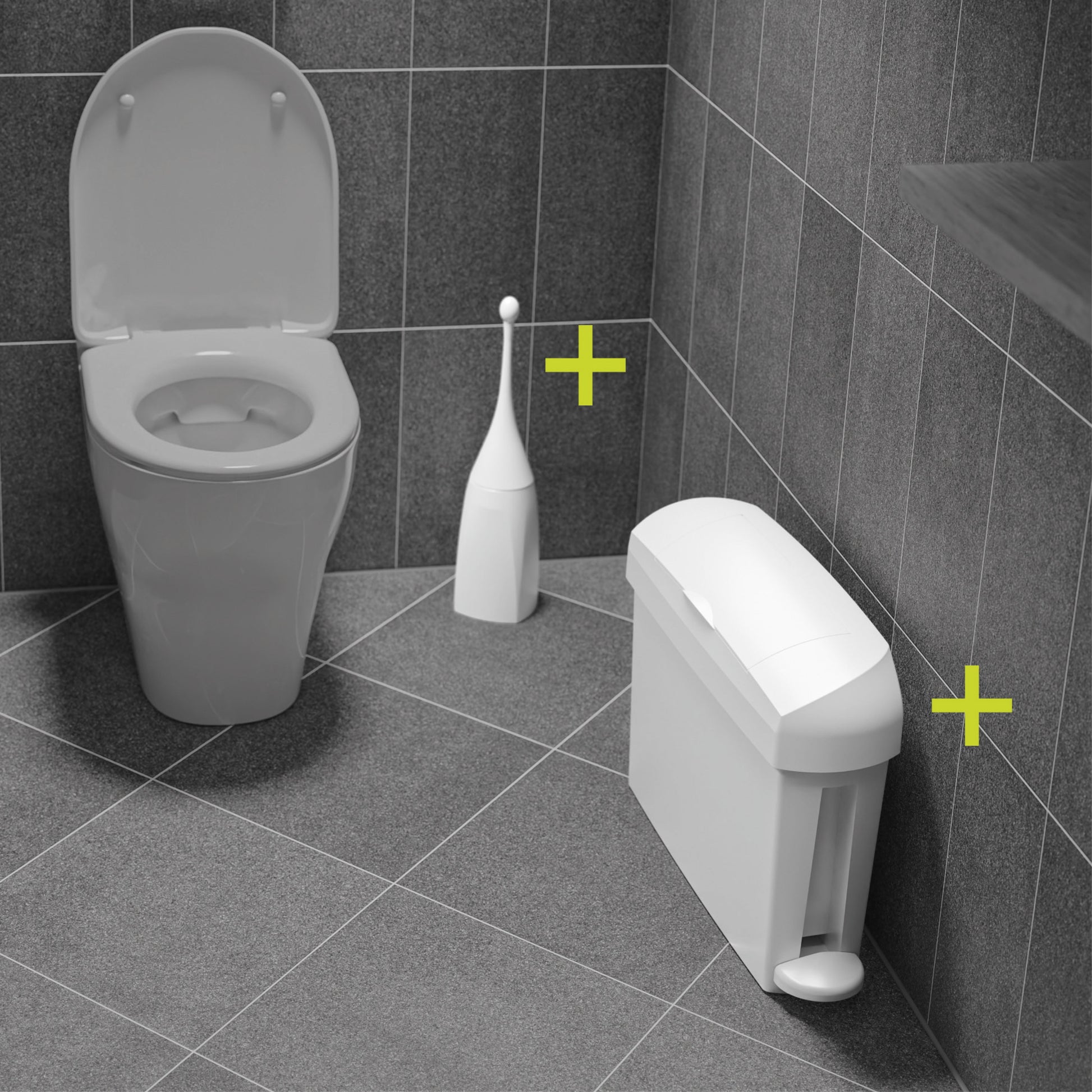 Clear+ WC-Bürste – Kunststoff, bodenstehend, mit Geruchs- und Sichtschutz