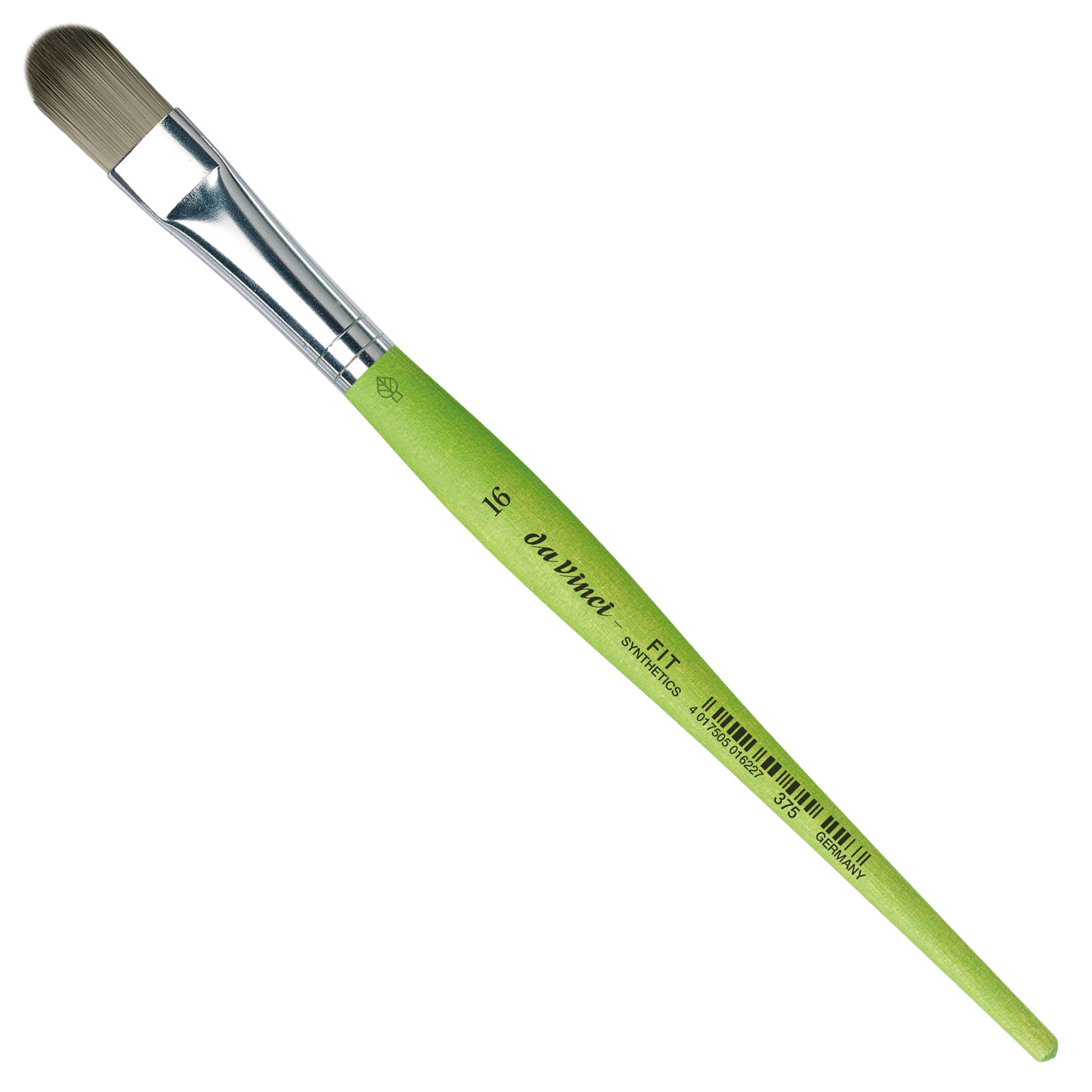Da Vinci – VA-375/16 – Pinsel, Katzenzungenpinsel, Grösse 16, Synthetik, Aluminiumzwinge, matt-grüner Stiel
