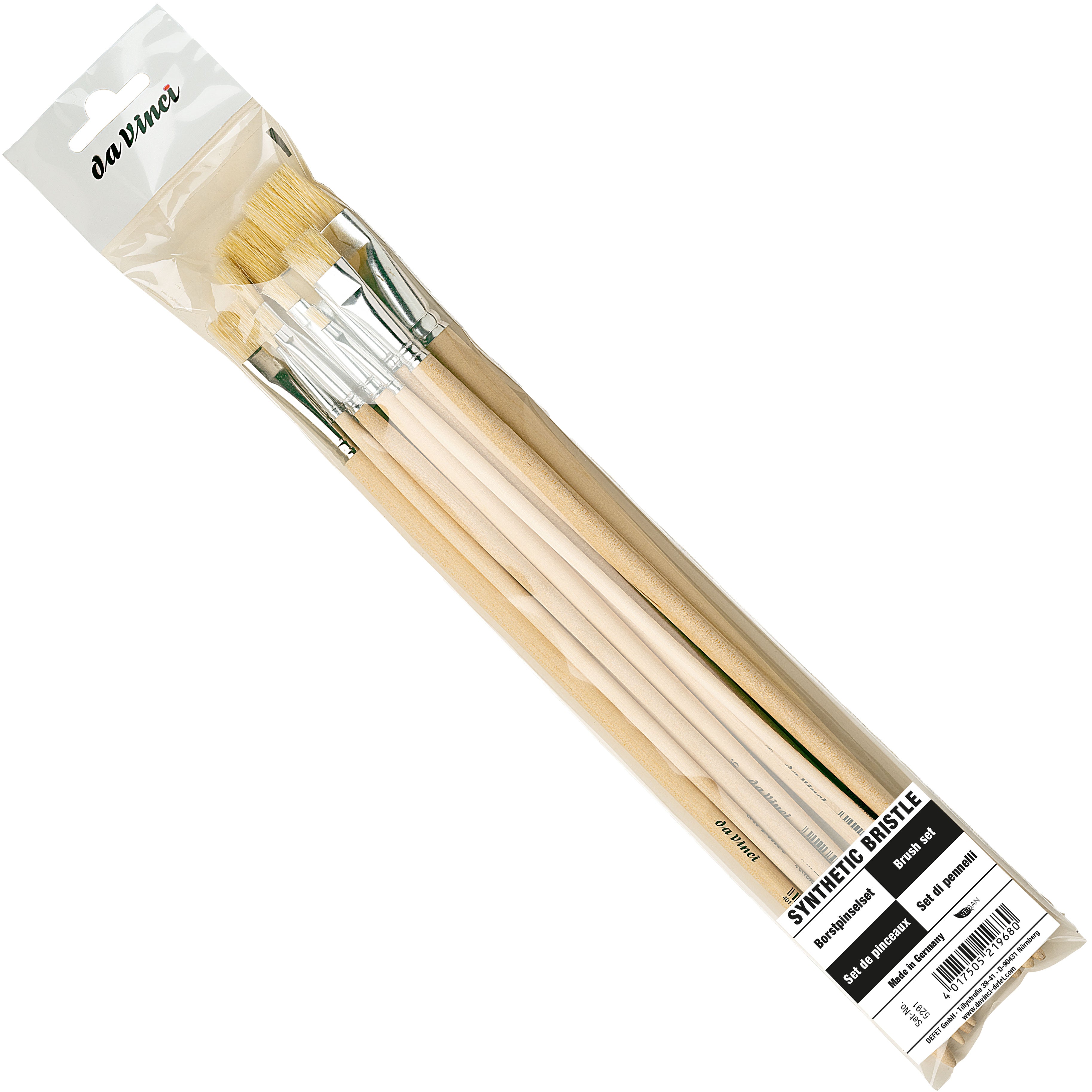 Da Vinci – Pinsel-Set – Flachpinsel, Synthetikborsten, 8er-Set