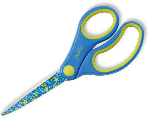 Dahle Kinderschere 18,0 cm, abgerundet, für Rechtshänder – Edelstahl, Softgrip, bedruckt, farbig sortiert