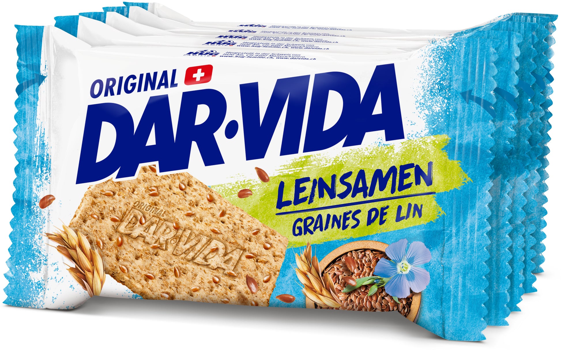 DAR-VIDA Leinsamen Cracker – vegan – 5 × 41,7 g