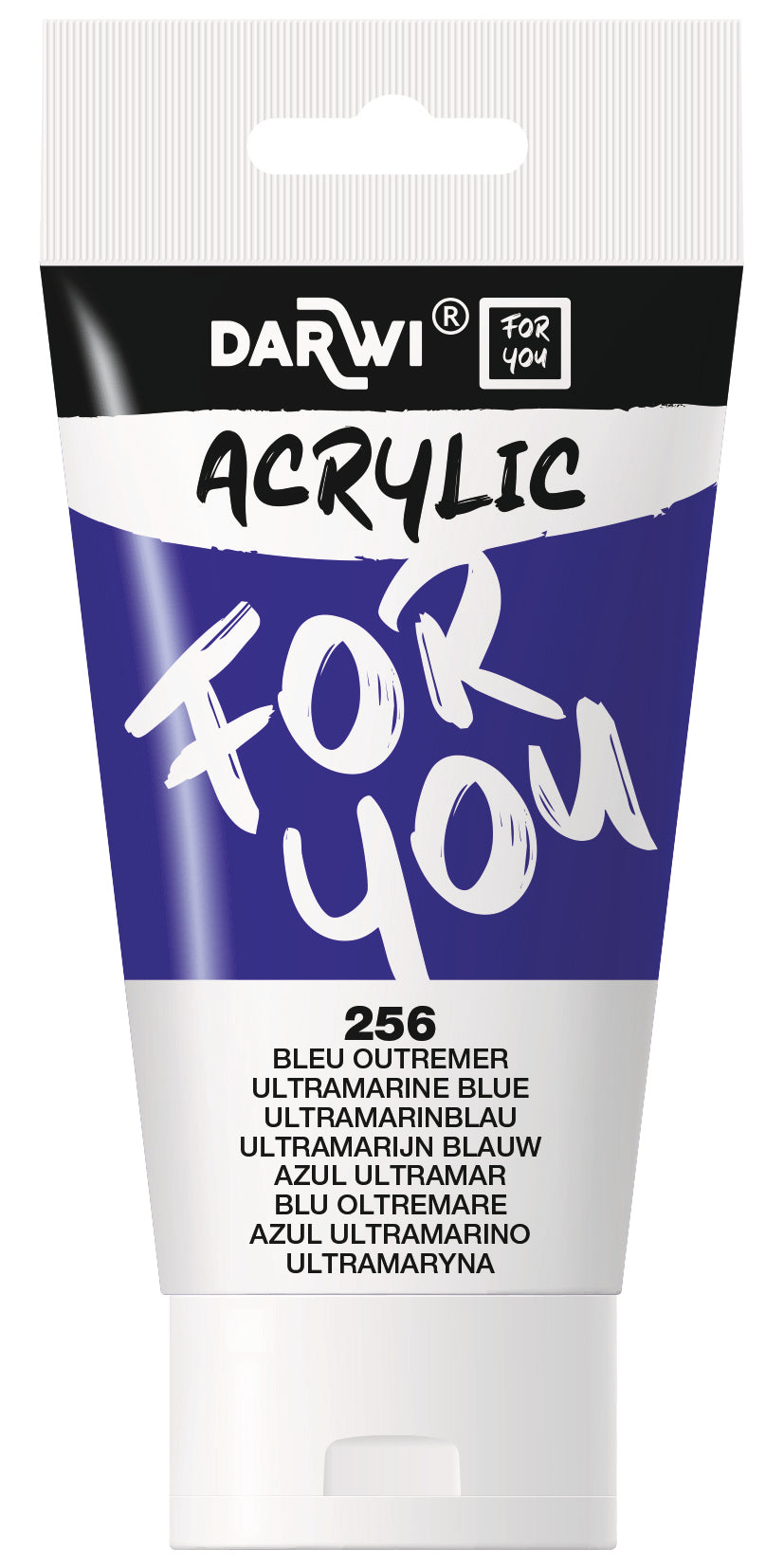 Darwi For You Acrylfarbe – Ultramarinblau, seidenmatt – 75 ml, Tube
