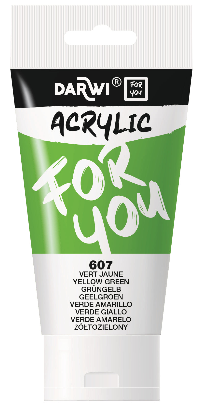 Darwi For You Acrylfarbe – Gelbgrün, seidenmatt – Tube 75 ml