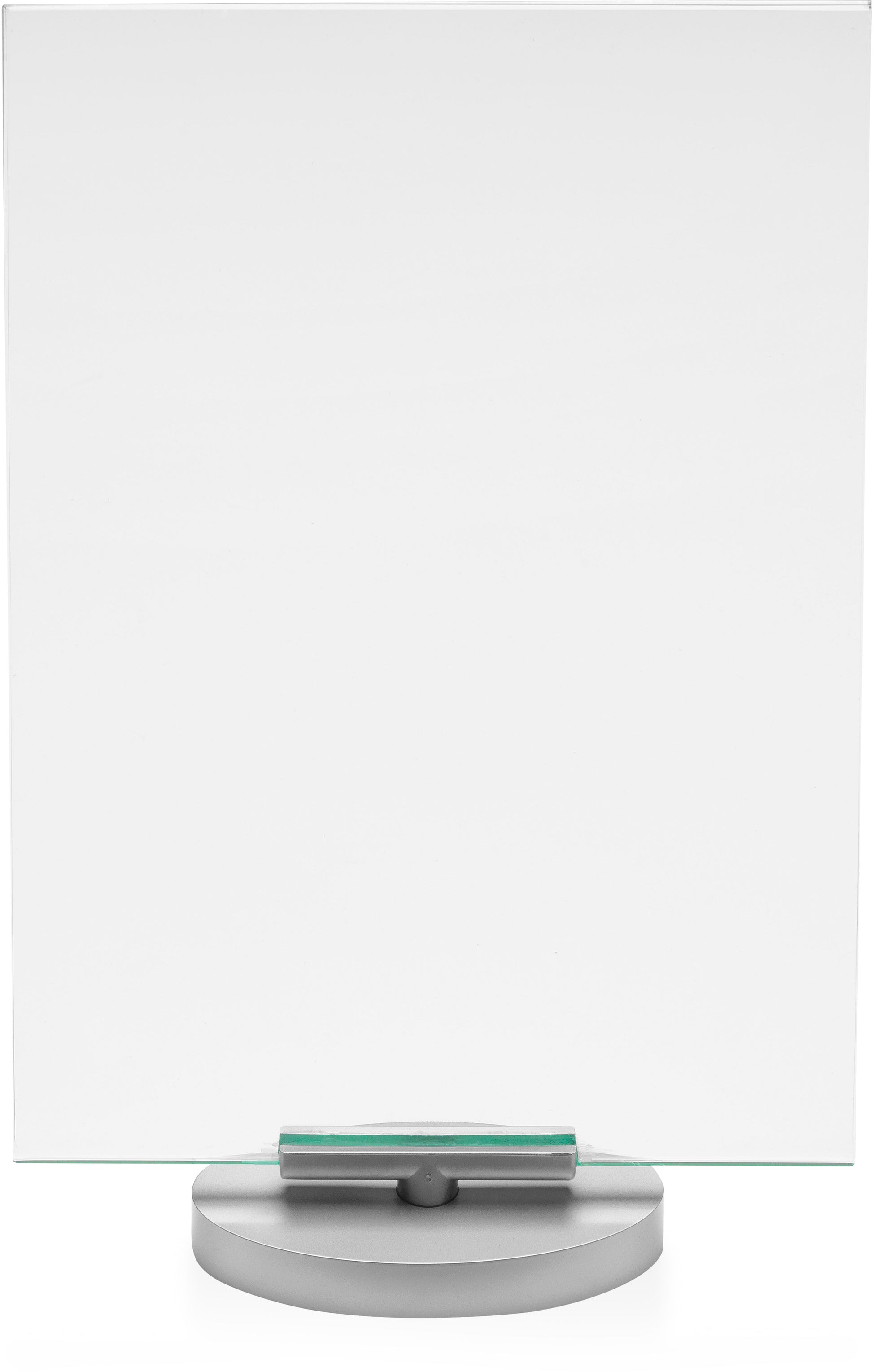 Deflecto Tischprospekthalter A4 – zweiseitig, drehbar – Polystyrol, silber – Swivel