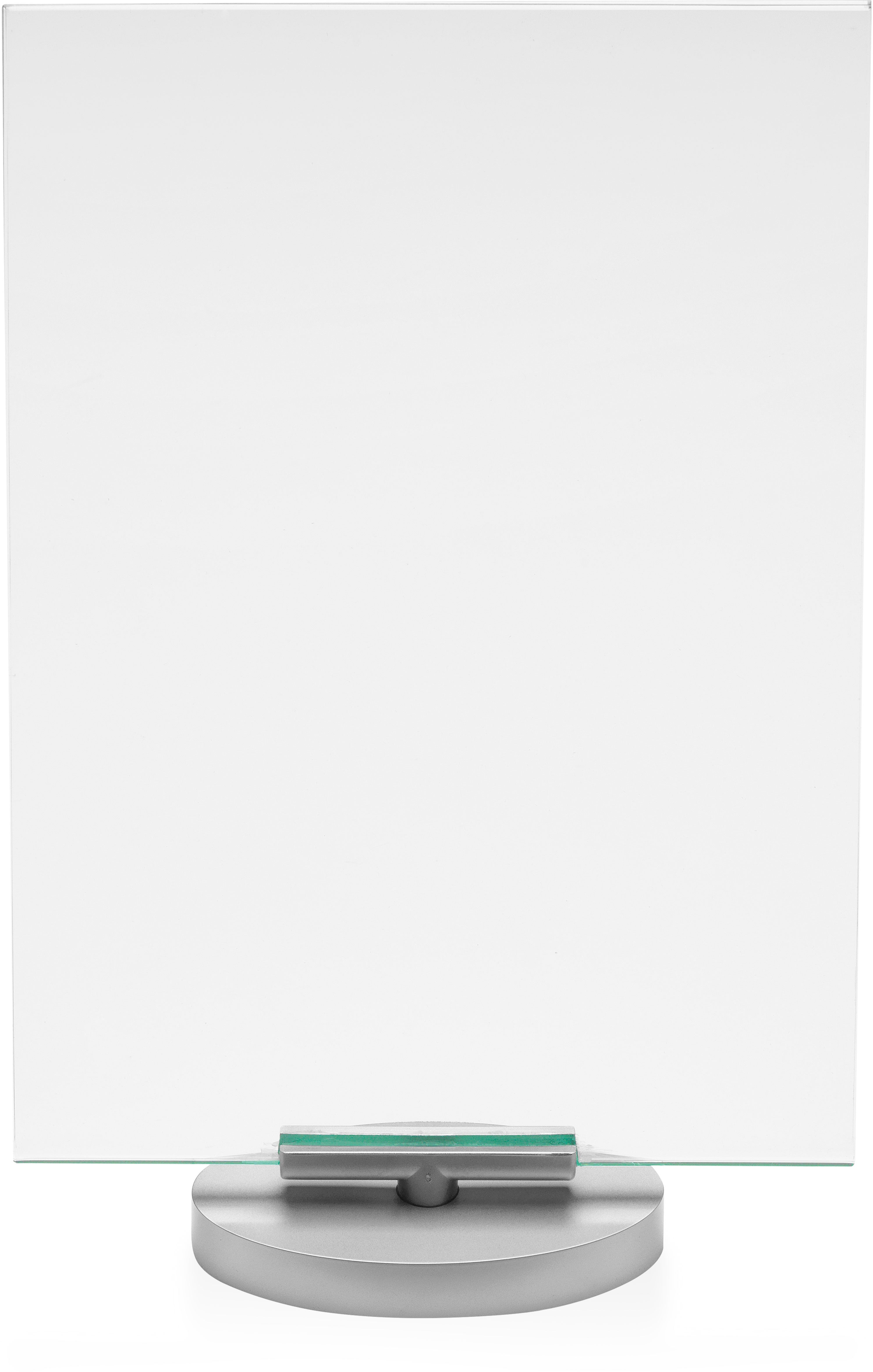 Deflecto Tischprospekthalter A4 – zweiseitig, drehbar – Polystyrol, silber – Swivel