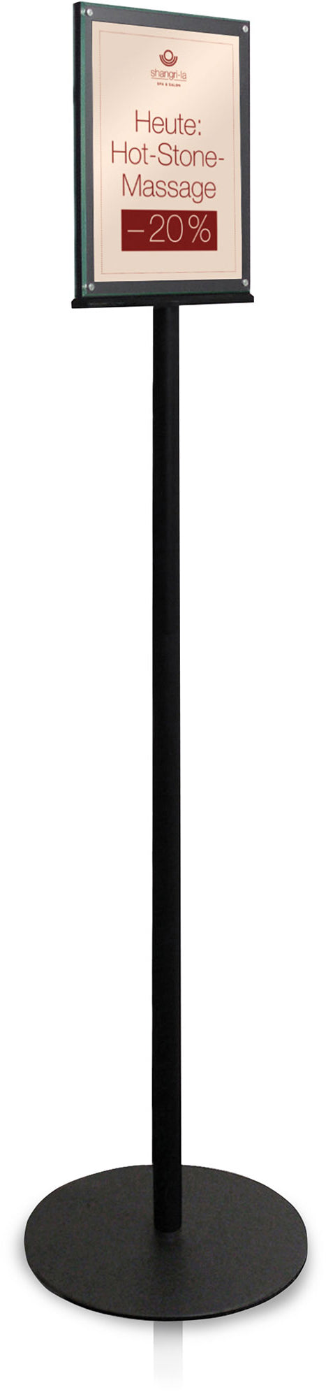 Deflecto Infoständer A4 – zweiseitig, magnetisch – Metall/Acryl, schwarz – 692056A4