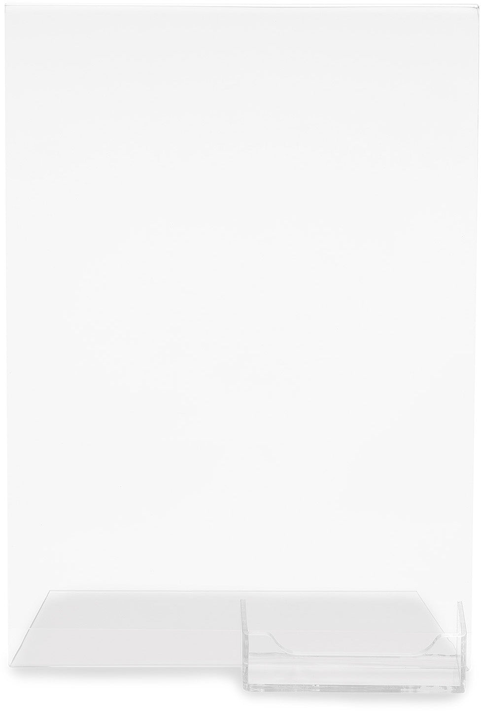 Deflecto Tischaufsteller – für A4 – mit Visitenkartenfach 98×50×25 mm – transparent – Polystyrol
