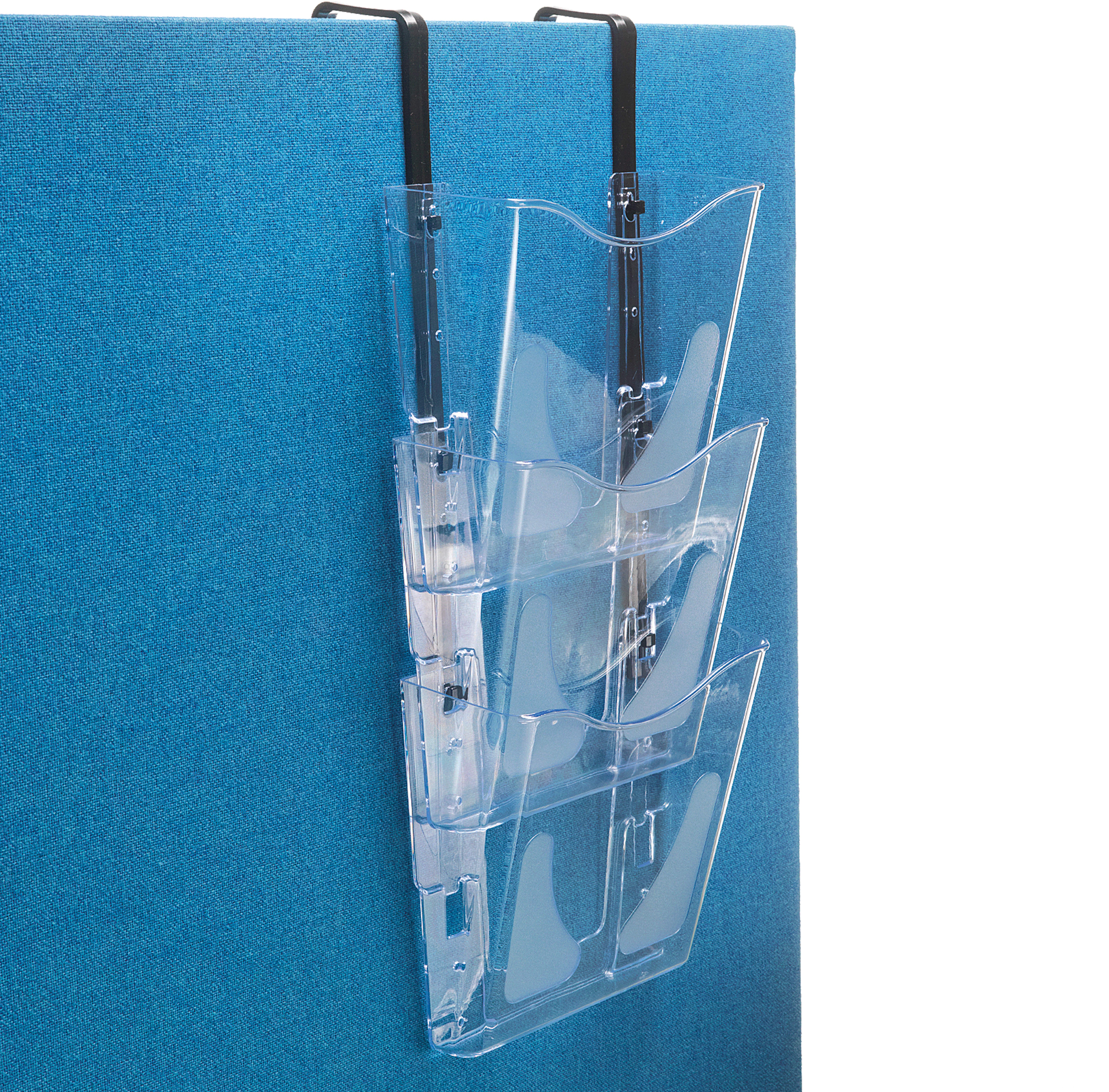 Deflecto Wandprospekthalter 3 Fächer A4 – Polystyrol, transparent – DOCU POCKET