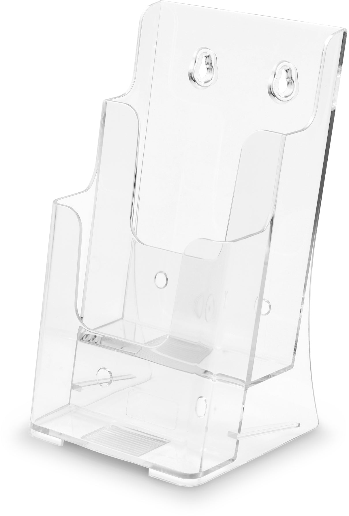 Deflecto Prospekthalter – für DL hoch, 3 Fächer, Polystyrol, B 120×H 270×T 120 mm