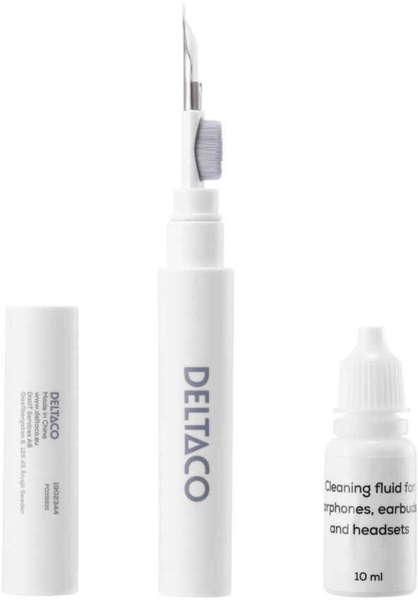 Deltaco CLP-100 – Reinigungs-Set – Metallspitze, Bürste, Schwamm, Reinigungsflüssigkeit