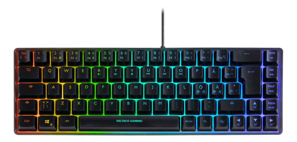 Deltaco Gaming GAM-158-CH – Gaming-Tastatur 60% – Membran, RGB – USB-A kabelgebunden – QWERTZ (CH)