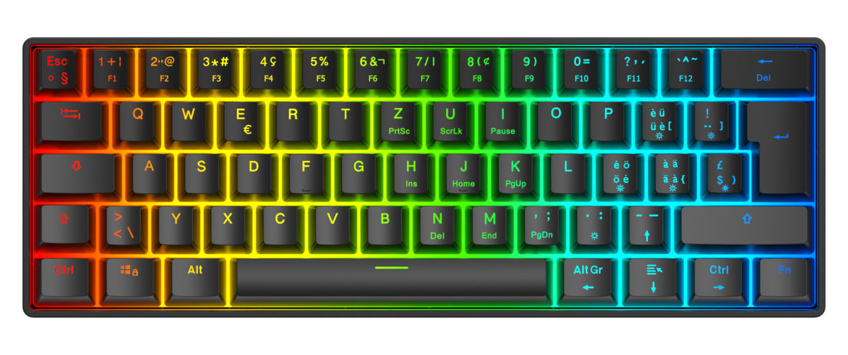Deltaco Gaming GAM-175-C – Gaming-Tastatur – Mechanisch, Beleuchtet – Verkabelt (USB-A) – QWERTZ (CH)