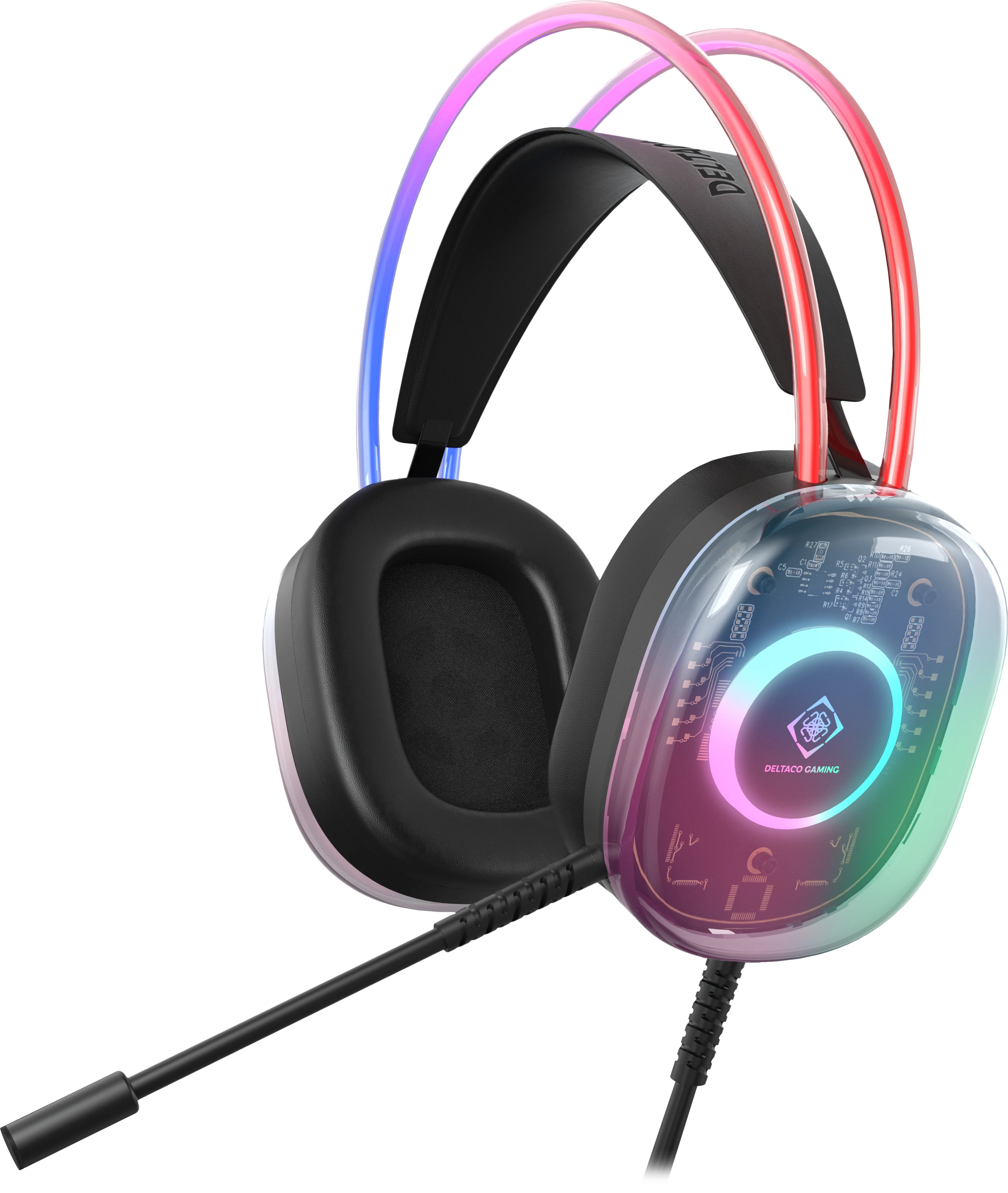 Deltaco DH230 RGB Gaming-Headset – Over-Ear, Stereo, Kabelgebunden, 3,5 mm Klinke