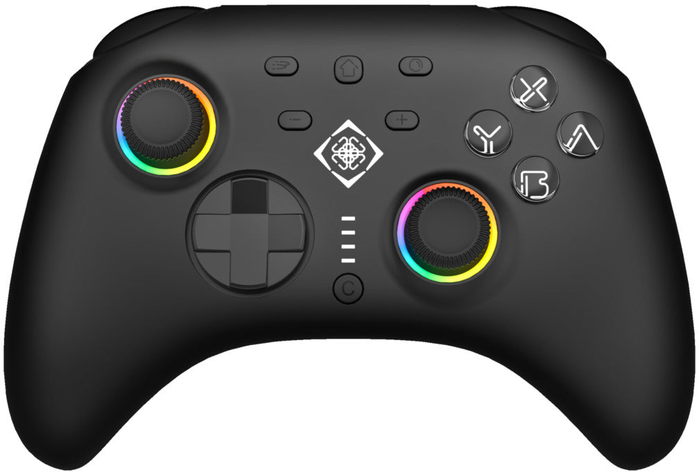 Deltaco GAM-198 – Gamepad – Bluetooth 5.3, Hall-Effekt-Joysticks, RGB – für Nintendo Switch 2 & PC, Schwarz