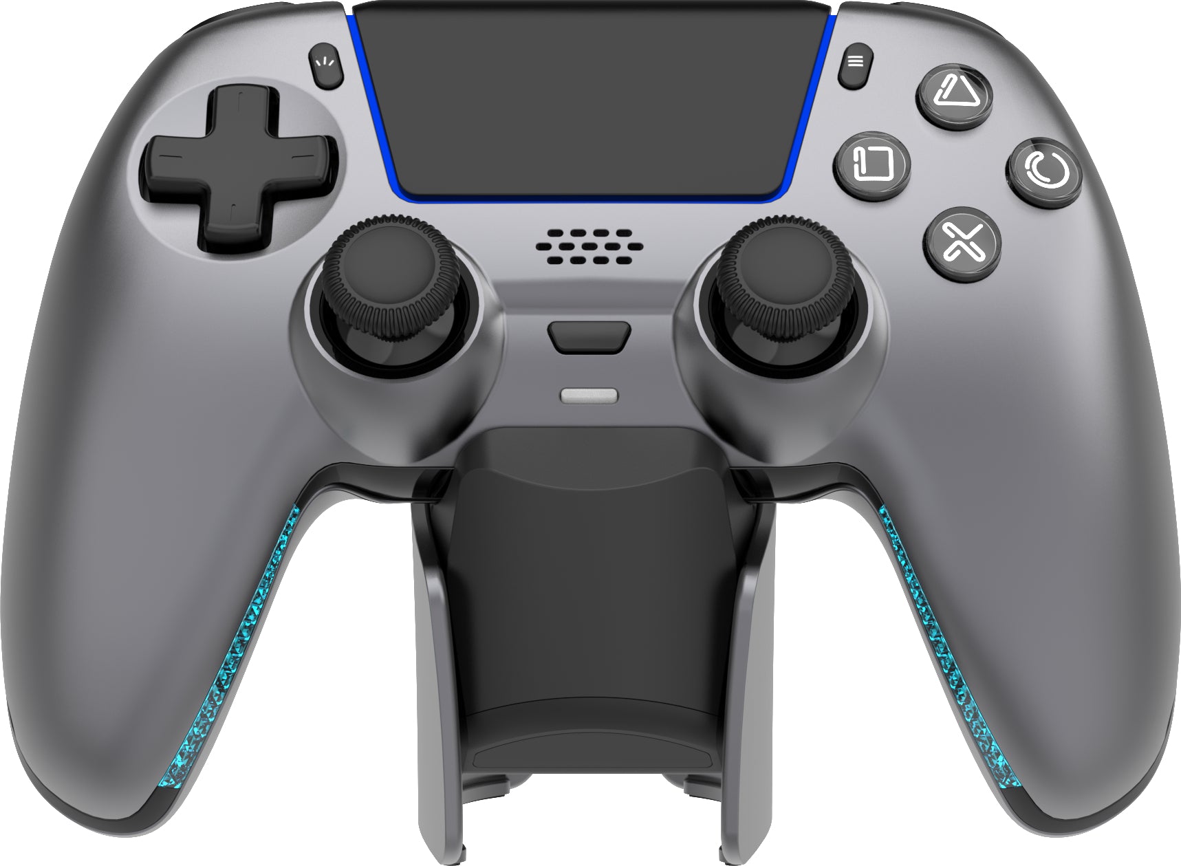 Deltaco GAM-199-S – Gamepad – Kabellos, inkl. Ladestation, 2 Makrotasten – für PlayStation 5, Grau