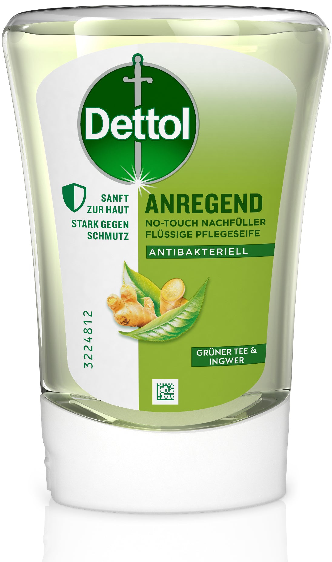 Dettol Flüssigseife Nachfüllung – 250 ml – Grüner Tee & Ingwer – für No-Touch