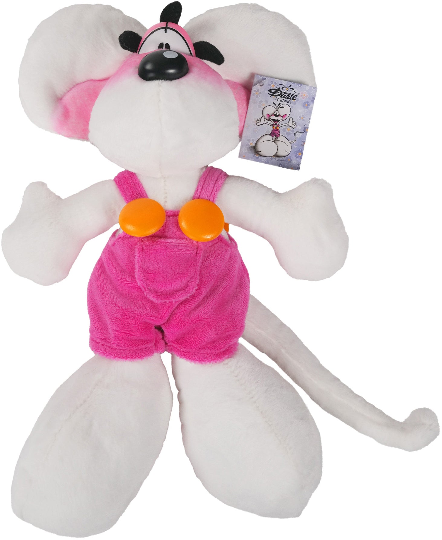 Diddl Plüschtier in rosa Latzhose – 30 cm