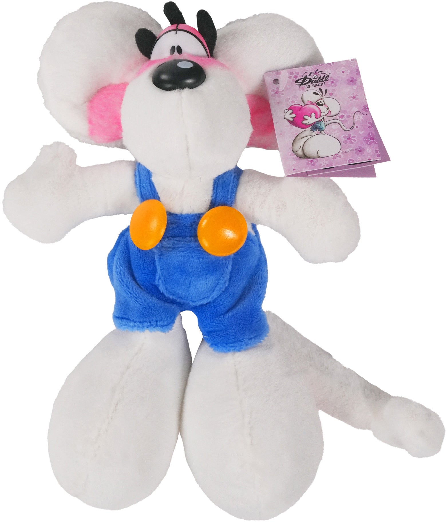 Diddl Plüschtier mit blauer Latzhose – 20 cm