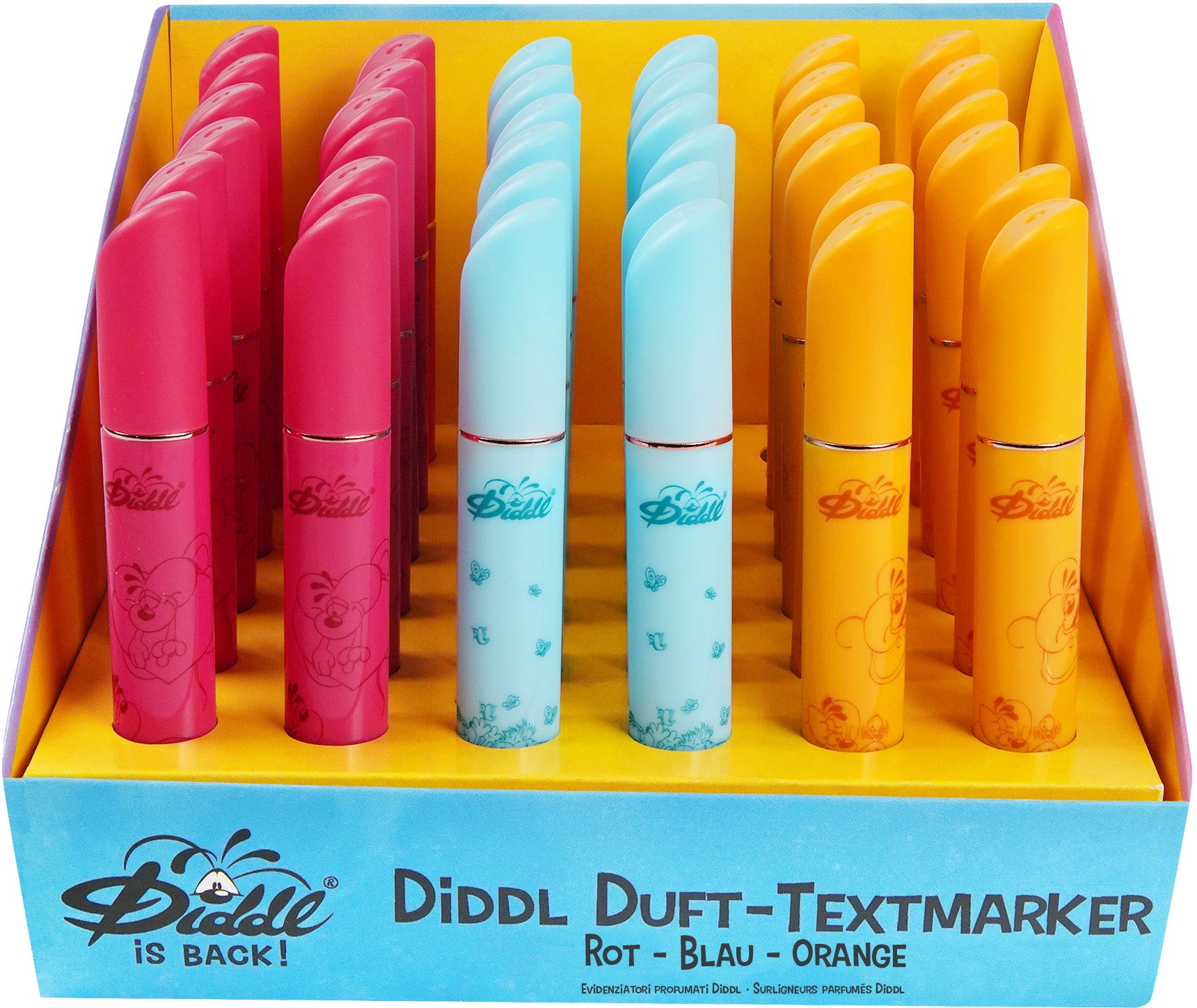 Diddl Duft Textmarker – Farben sortiert, Keilspitze 2,5 mm