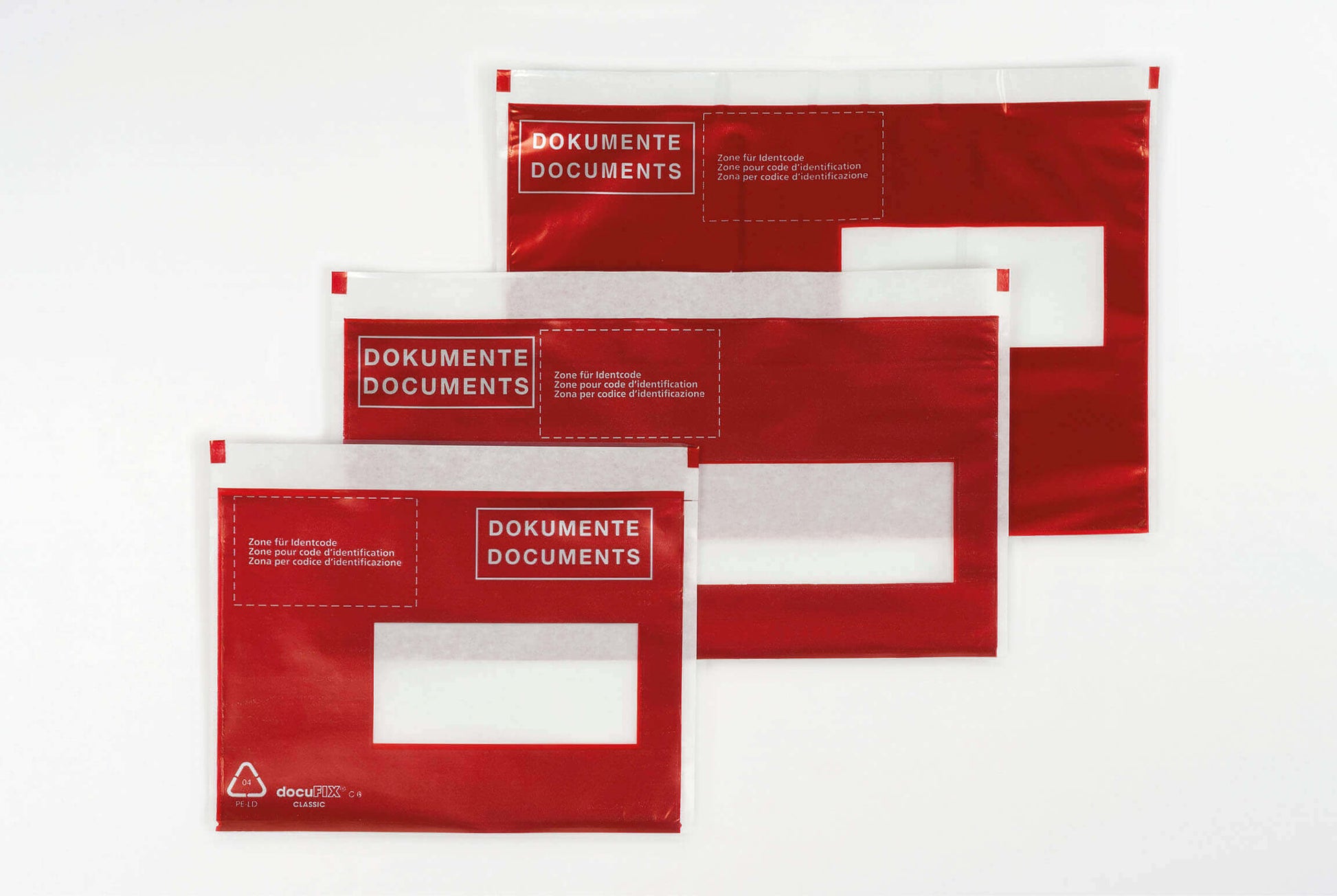Docufix Dokumententasche C5, 58 mm, mit Fenster rechts, selbstklebend, PE, transparent – 250 Stk.