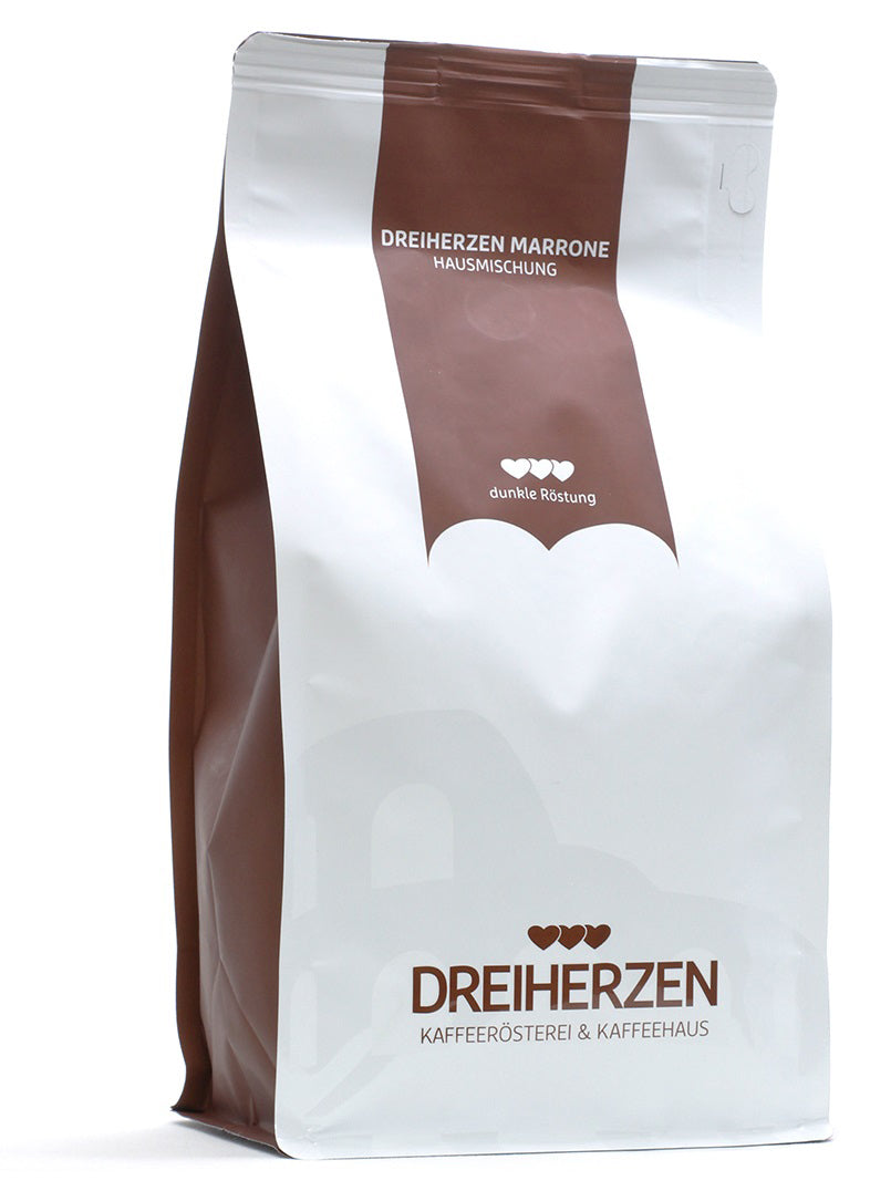 Dreiherzen Marrone – Bohnenkaffee – Arabica/Robusta, dunkel, 1,022 kg