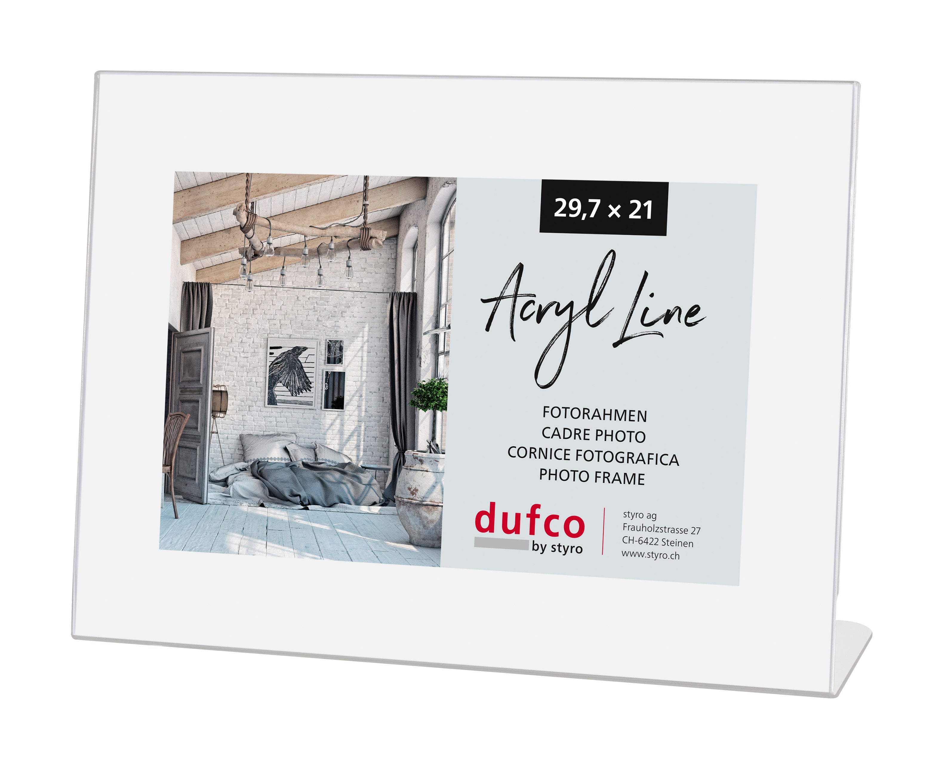 Dufco Bilderrahmen – für 21 × 29,7 cm – Acryl, transparent