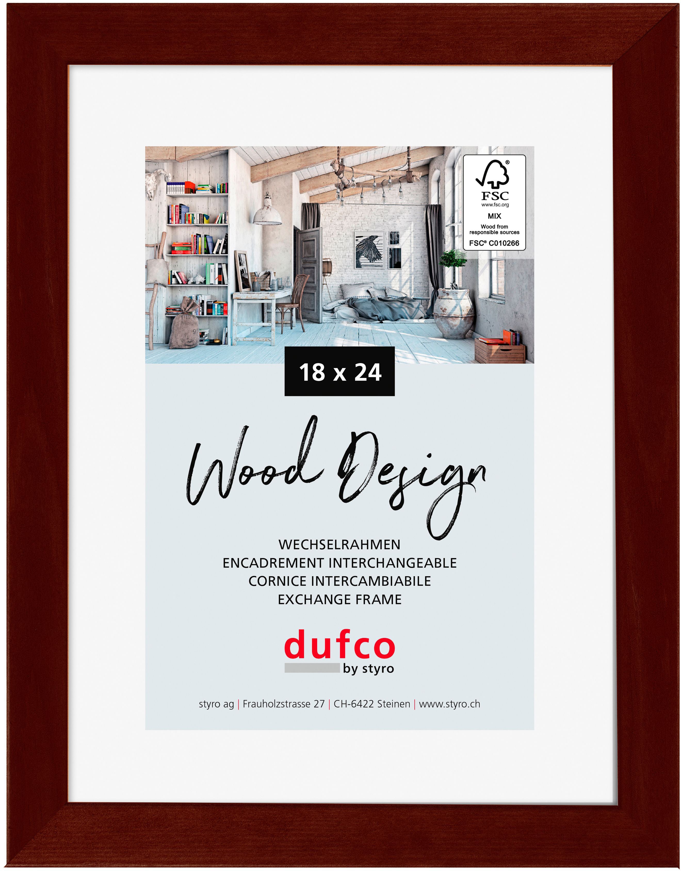 Dufco Toronto Bilderrahmen – für 18 × 24 cm – Holz, Mahagoni