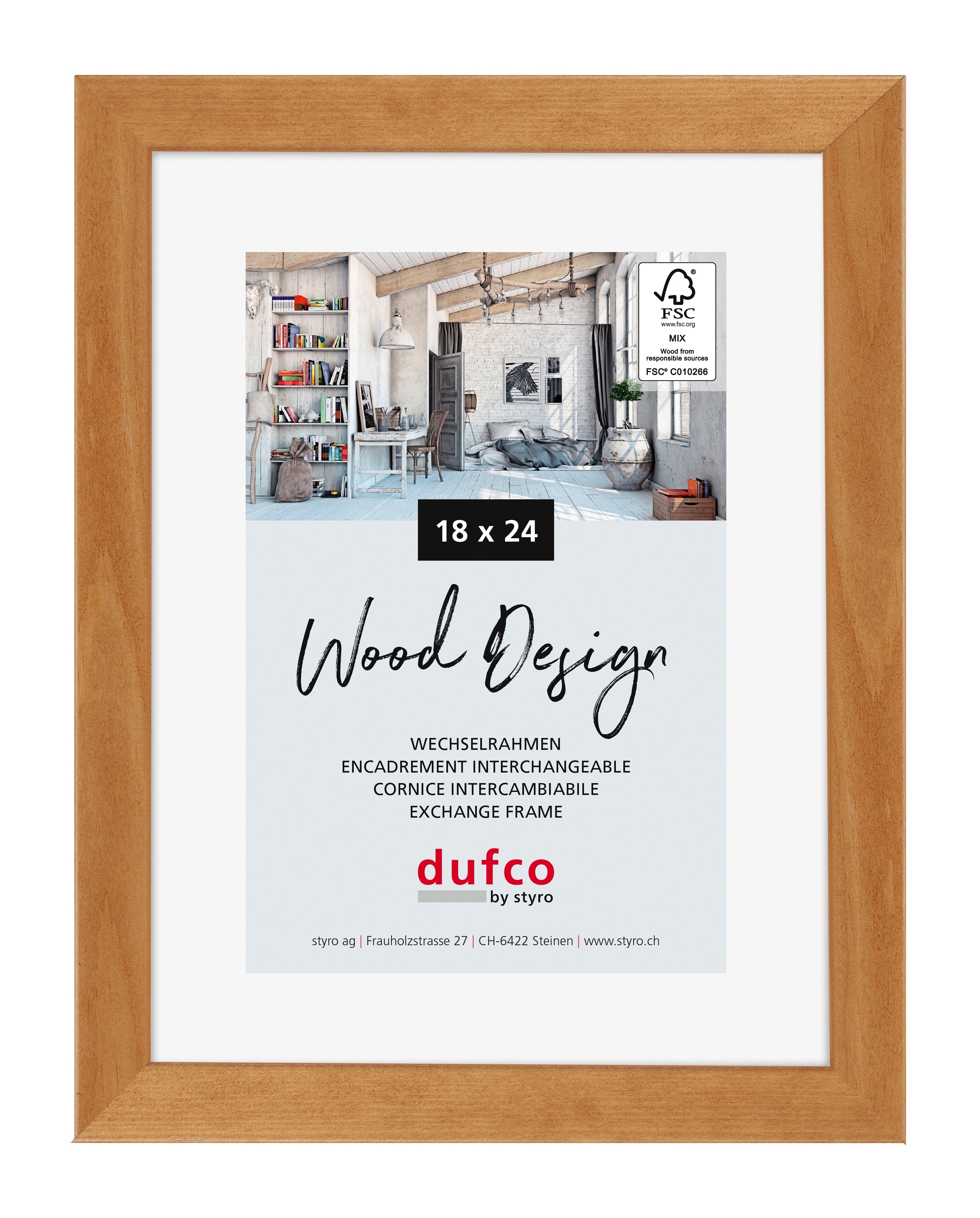 Dufco Toronto Bilderrahmen – für 18 × 24 cm – Holz, Kirschbaum