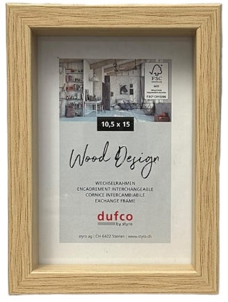 Dufco Fuji Wechselrahmen – für 10,5 × 15 cm – Holz & Glas, natur