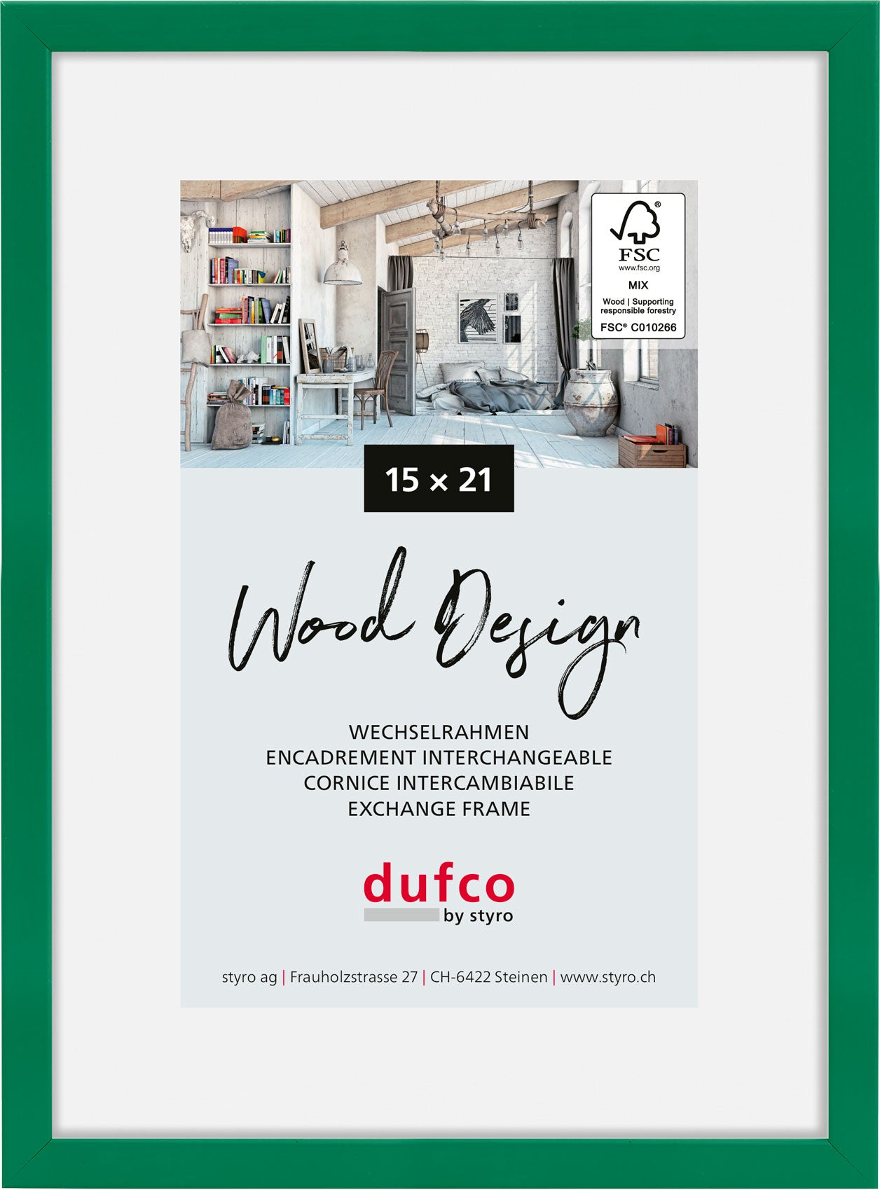 Dufco Hay Bilderrahmen – für 15 × 21 cm – Holz, grün